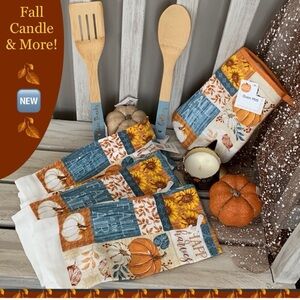 Festive Kitchen,Candle Towel and Utensil Set 🍃🆕🍃